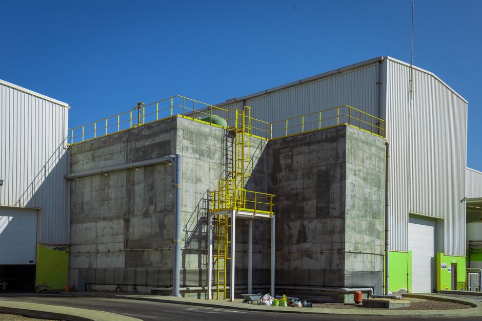 Security guard at the vehicle gate of an industrial plant in the Lower Mainland